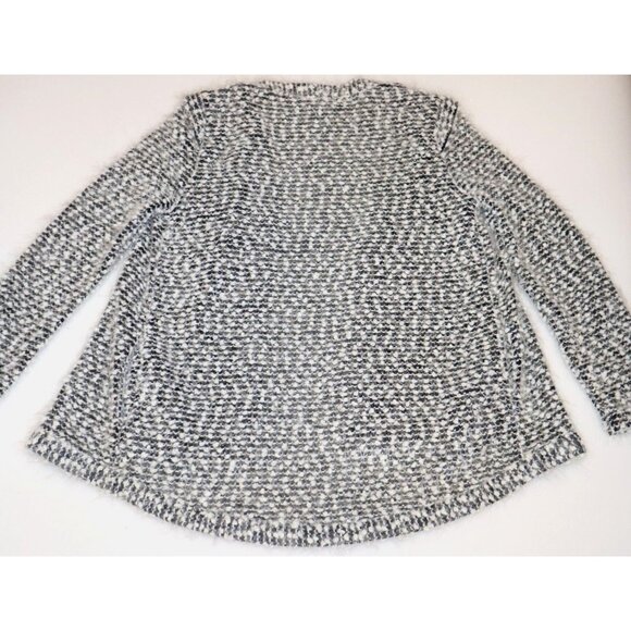 Muse Boucle Knit Cardigan Jacket Black White Textured Open Front Old Money Chic - Picture 2 of 9